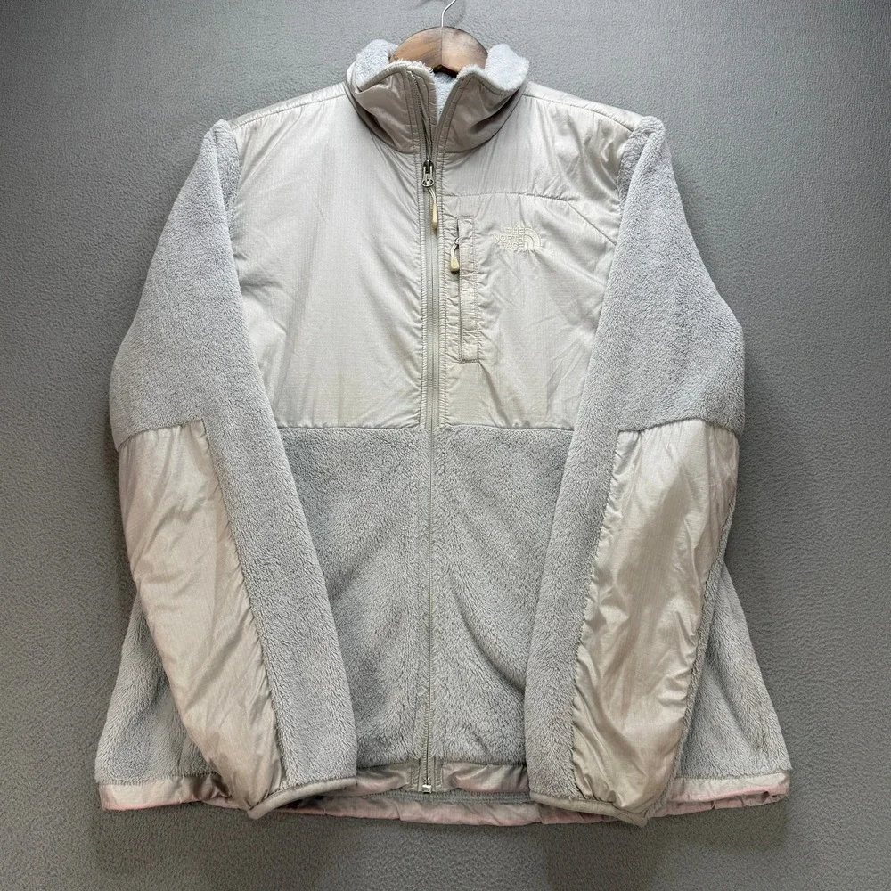 The North Face Denali Fleece Jacket Womens L Gray Polartec Nylon Full Zip Coat